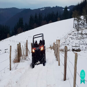 Un buggy atravesando un ruta en la nieve en Asturias