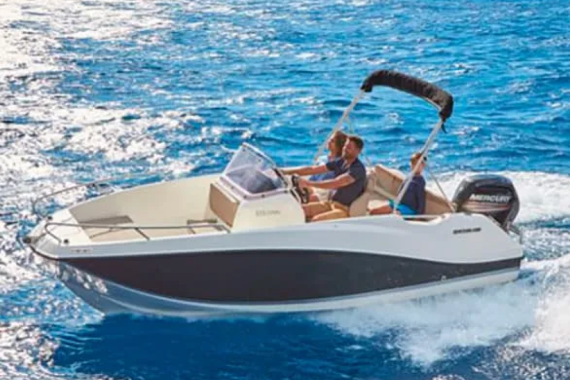 Alquiler de Lancha Quicksilver Open 555 con 6 plazas y 90 c.v en Castellón.