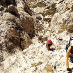 Vía Ferrata de Villena nivel intermedio desde el Mirador de la Sierra en Alicante.